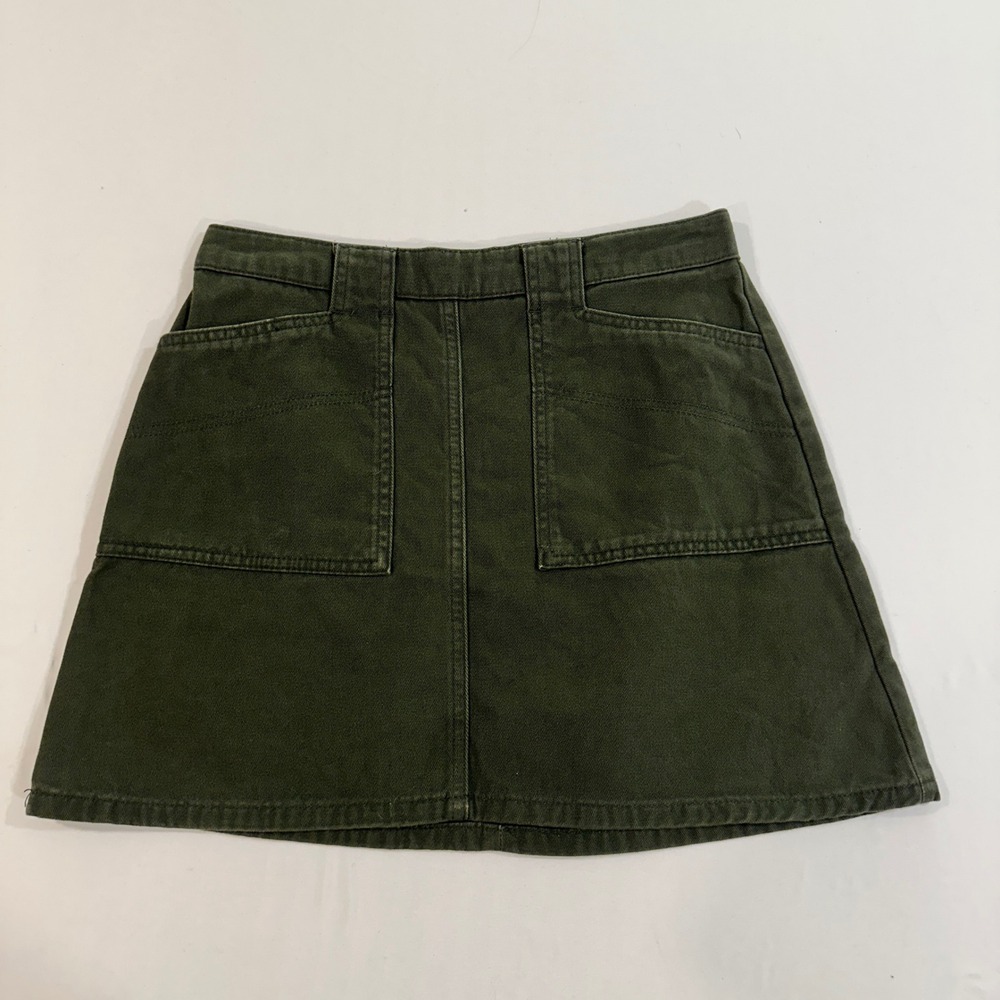 BDG Urban Outfitters Womens M Olive Cotton Utility Cargo Pocket Mini Skirt